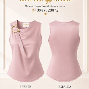 Blusa La Dolorosa rosa de Kathe Shop, frente y espalda