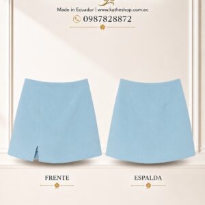 Falda corta celeste